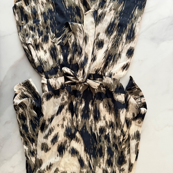 CHARLIE JADE Romper with Belt BLK/GRN/Cream Size Small - Picture 5 of 8